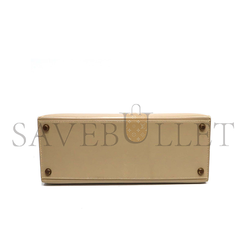 HERMÈS MASTER KELLY 28 BOX TRENCH COAT GREY GOLD BUTTONS (28*22*10cm)
